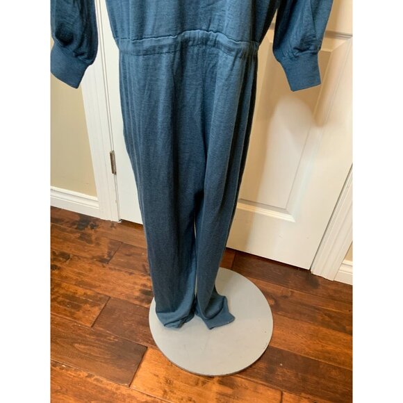 Brunello Cucinelli Blue Cashmere Knit Long Sleeve High Neck Jumpsuit, Size Large - Picture 9 of 11